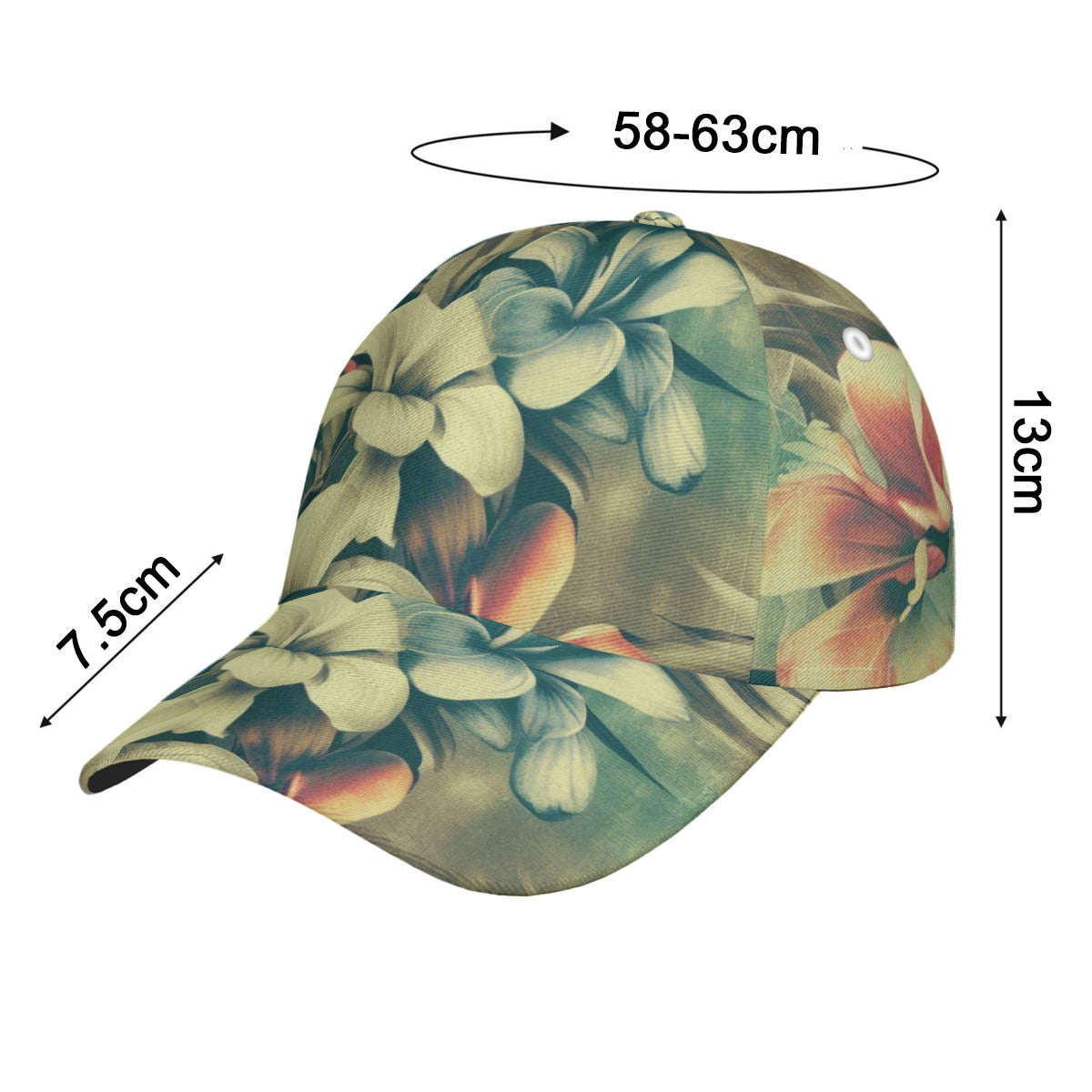 Green Tropical flower All-Over Print Peaked Cap