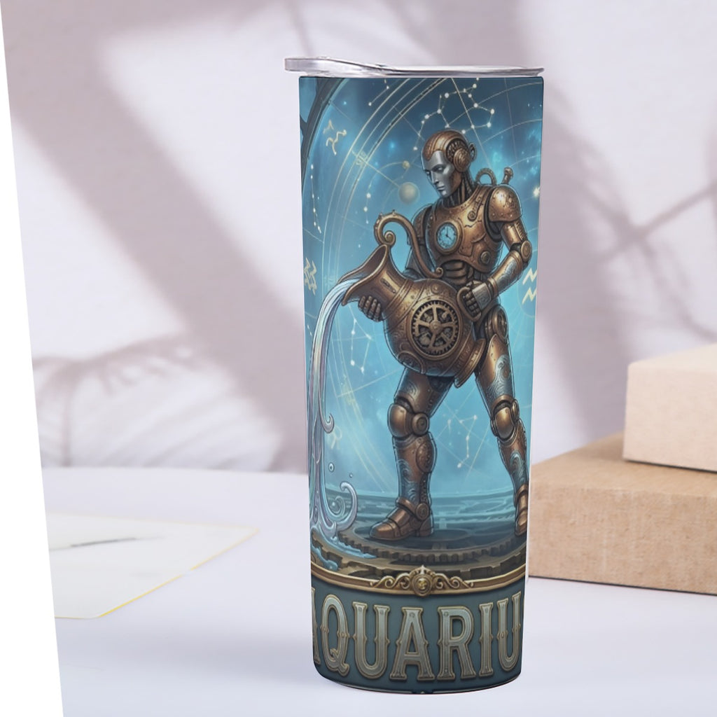 Portable reusable tumbler- Steampunk Aquarius
