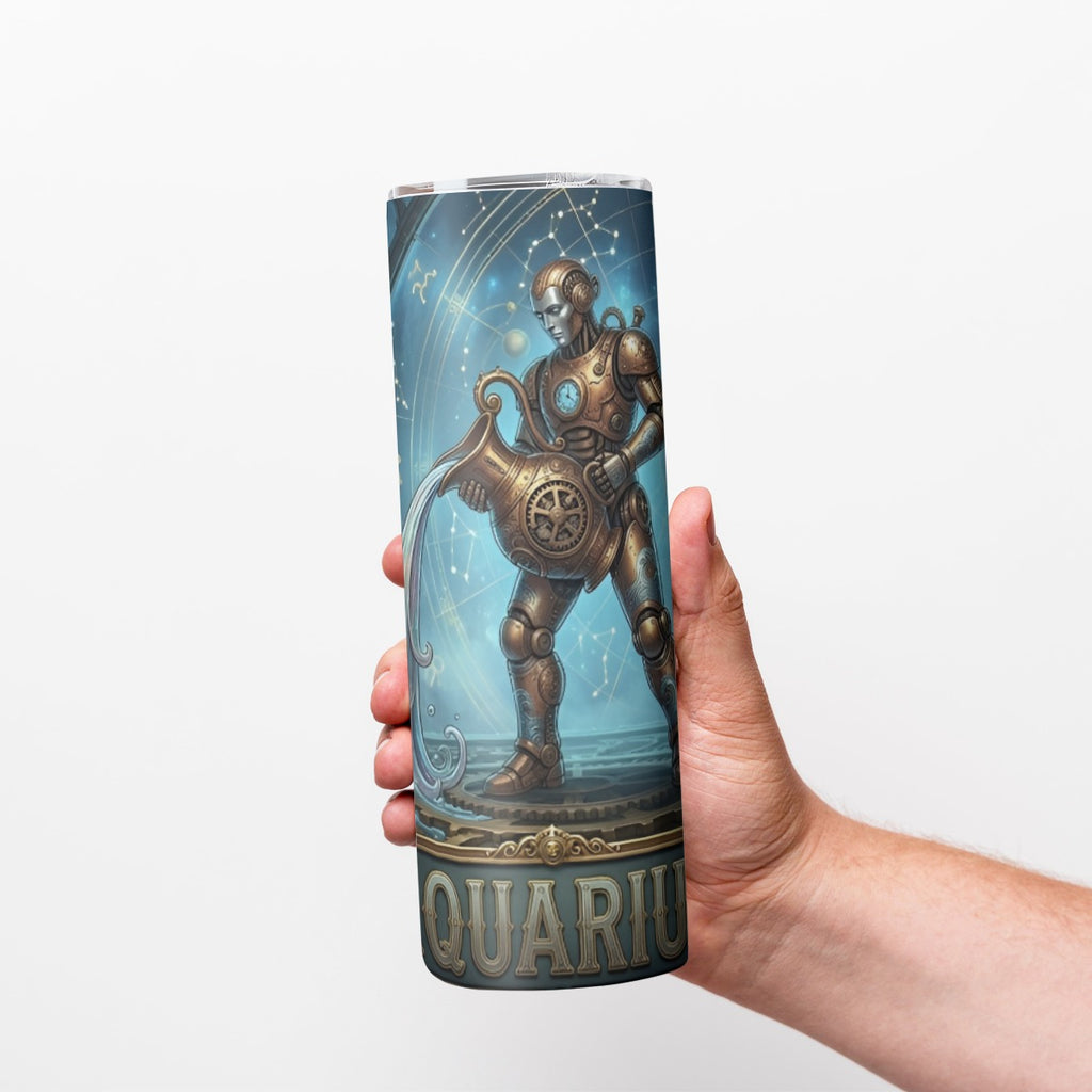 Portable reusable tumbler- Steampunk Aquarius