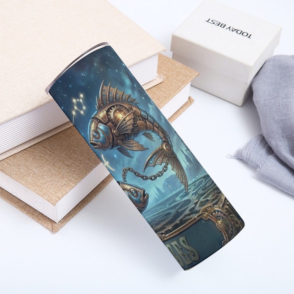 Portable Reusable Tumbler- Steampunk Pisces