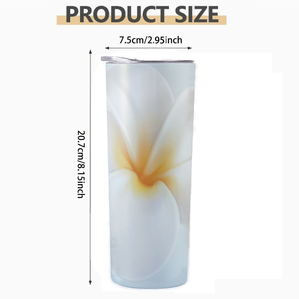 Blue background 20OZ Straight Cup With Sliding Lid Printed in USA