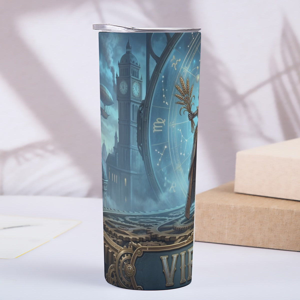 Portable Reusable Tumbler- Steampunk Virgo