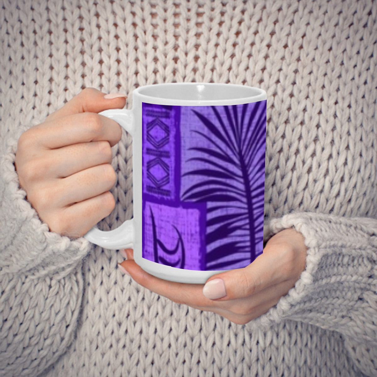 Purple Tapa pattern 15OZ Mug Printed in USA