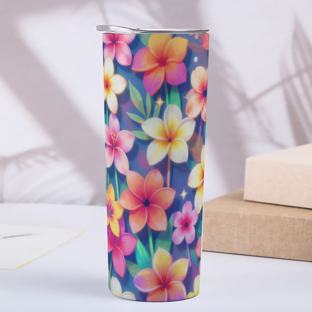 Tropical brights 20OZ Straight Cup With Sliding Lid Printed in USA