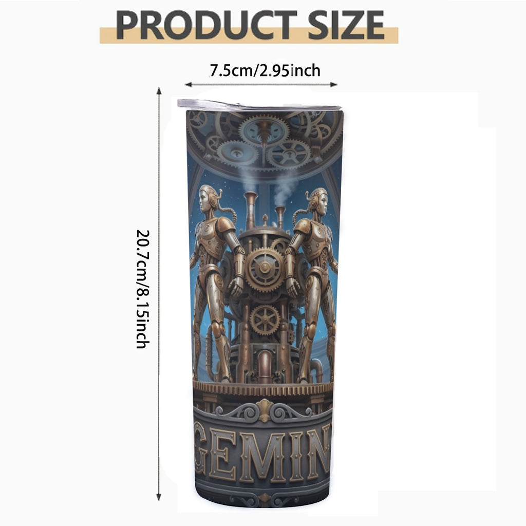 Portable reusable tumbler- Steampunk Gemini