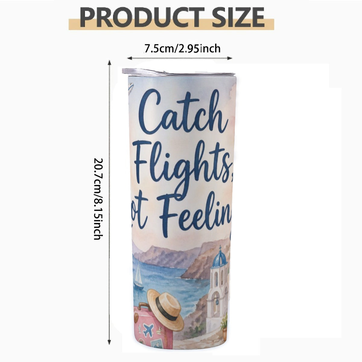 Travel mug 20OZ Straight Cup With Sliding Lid Printed in USA