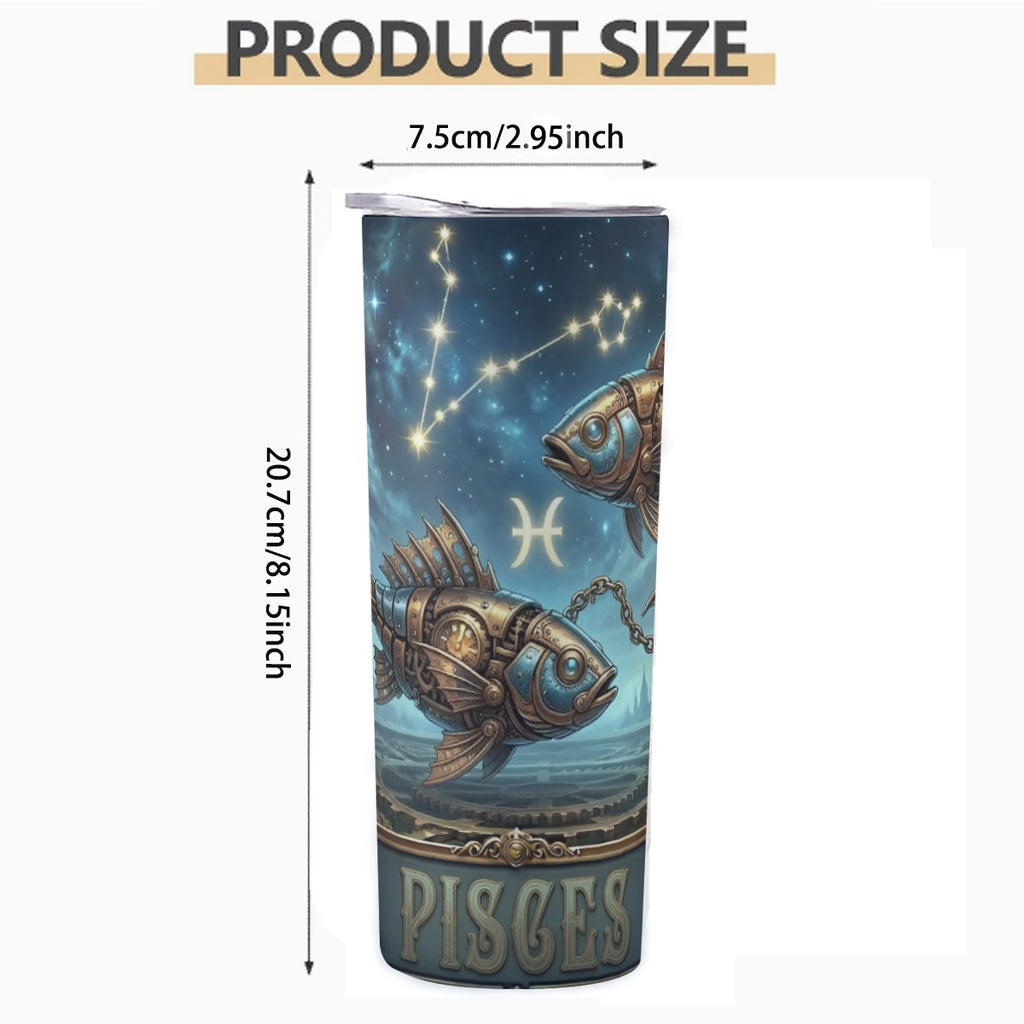 Portable Reusable Tumbler- Steampunk Pisces