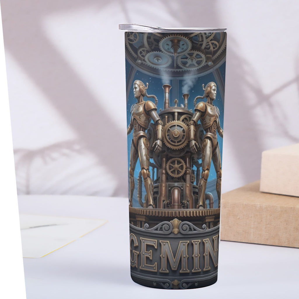 Portable reusable tumbler- Steampunk Gemini