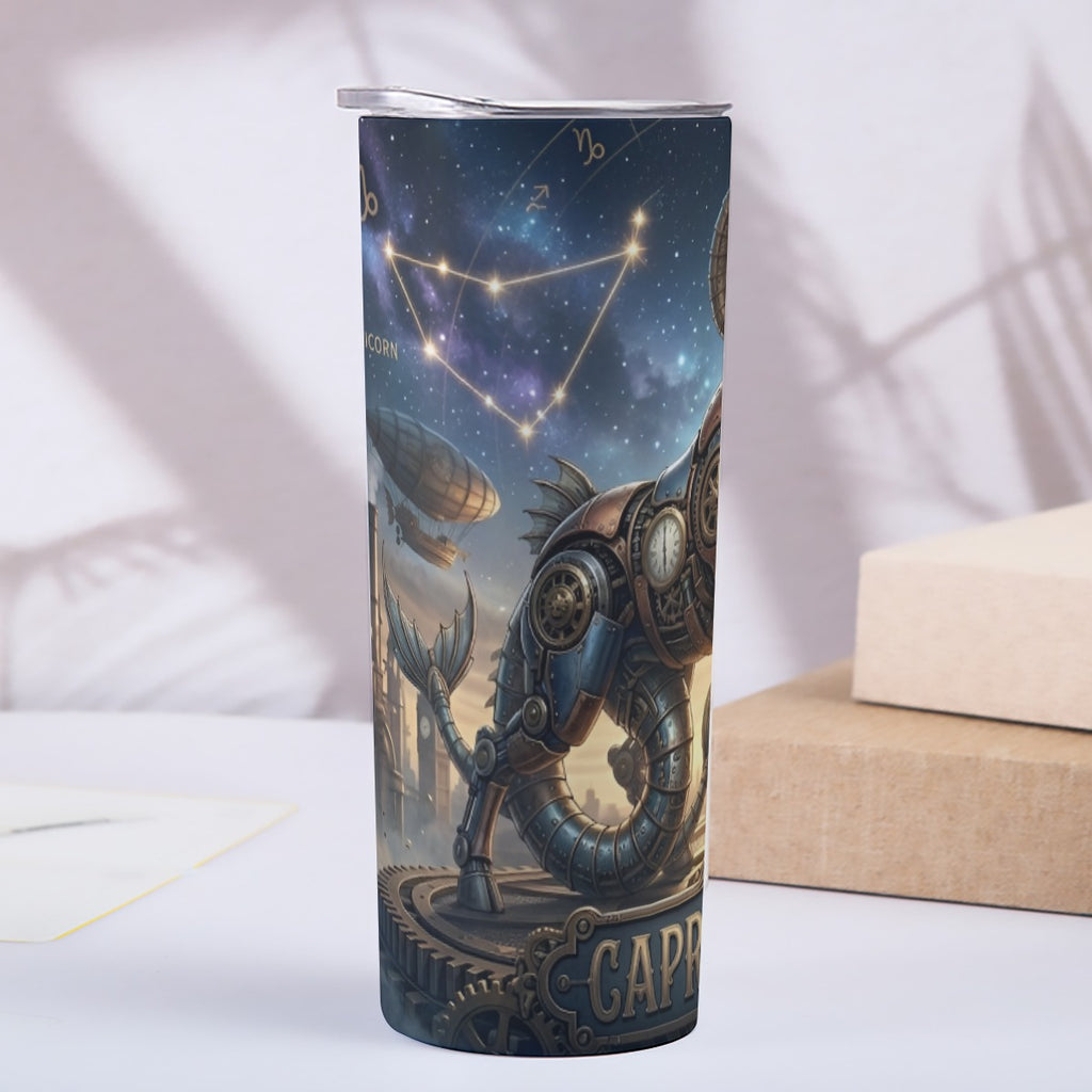 Portable reusable tumbler- Steampunk Capricorn