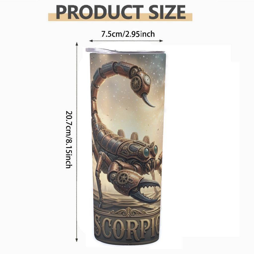 Portable Reusable Tumbler- Steampunk Scorpio