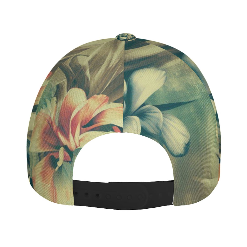 Green Tropical flower All-Over Print Peaked Cap