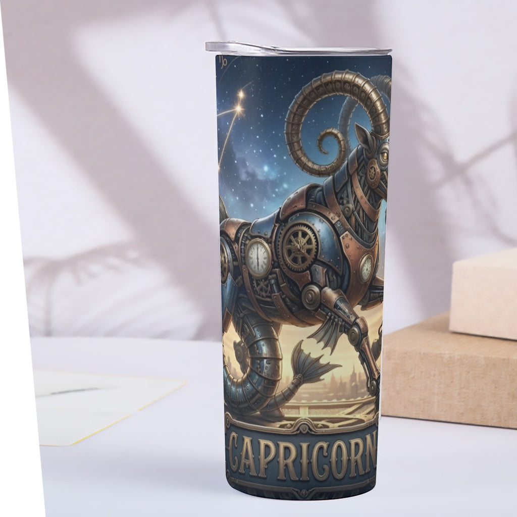 Portable reusable tumbler- Steampunk Capricorn