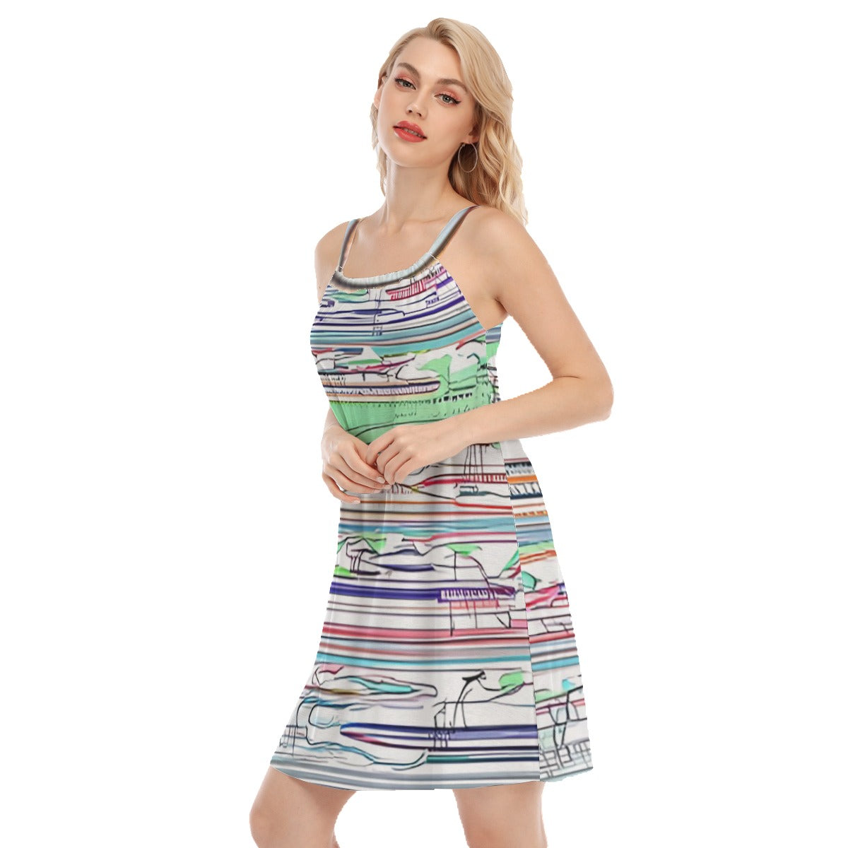 Ship-shape All-Over Print Women's Sleeveless Cami Dress
