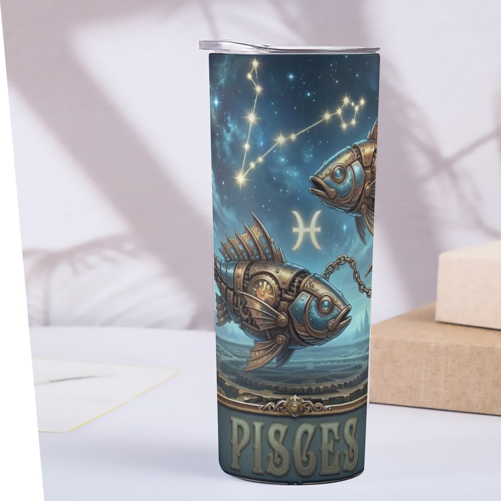 Portable Reusable Tumbler- Steampunk Pisces