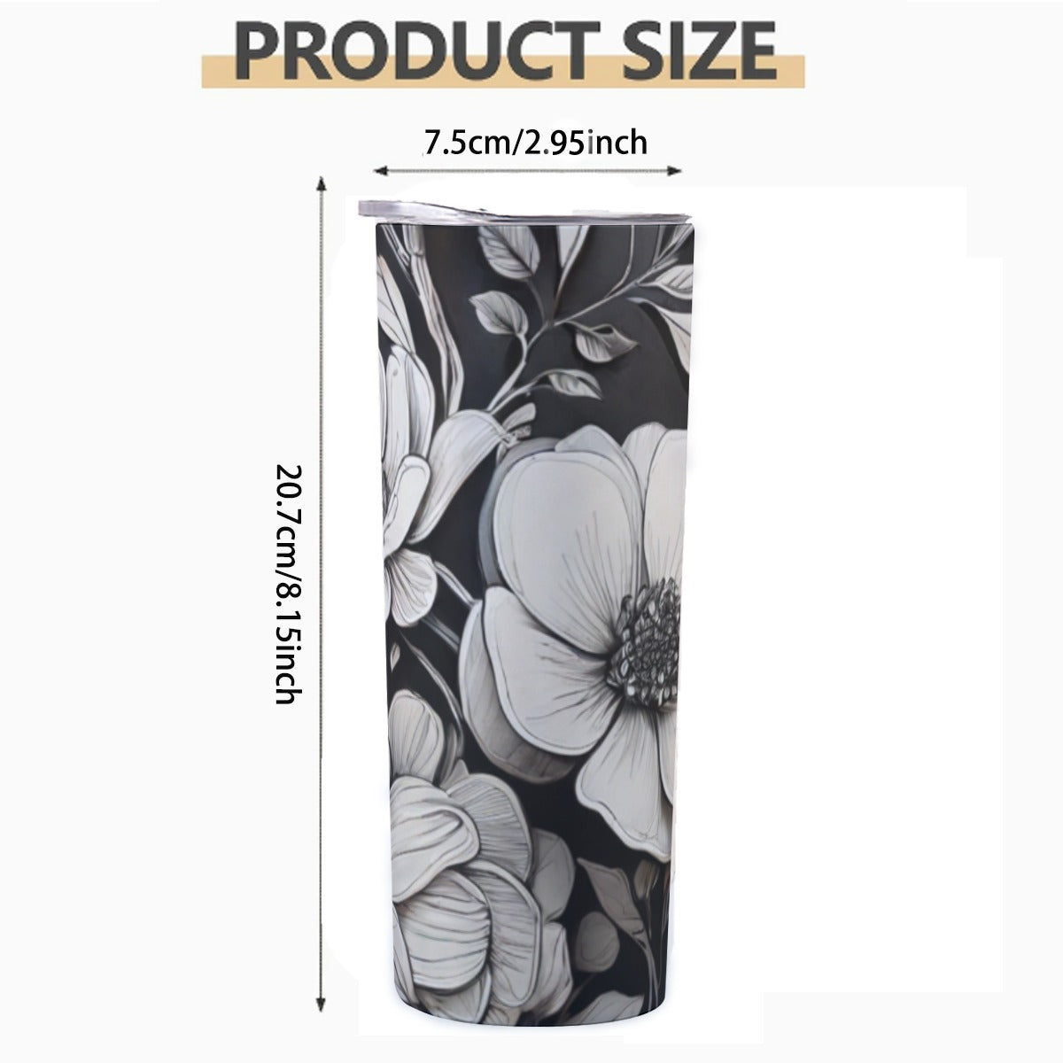 Custom 20OZ Straight Cup With Sliding Lid Printed in USA