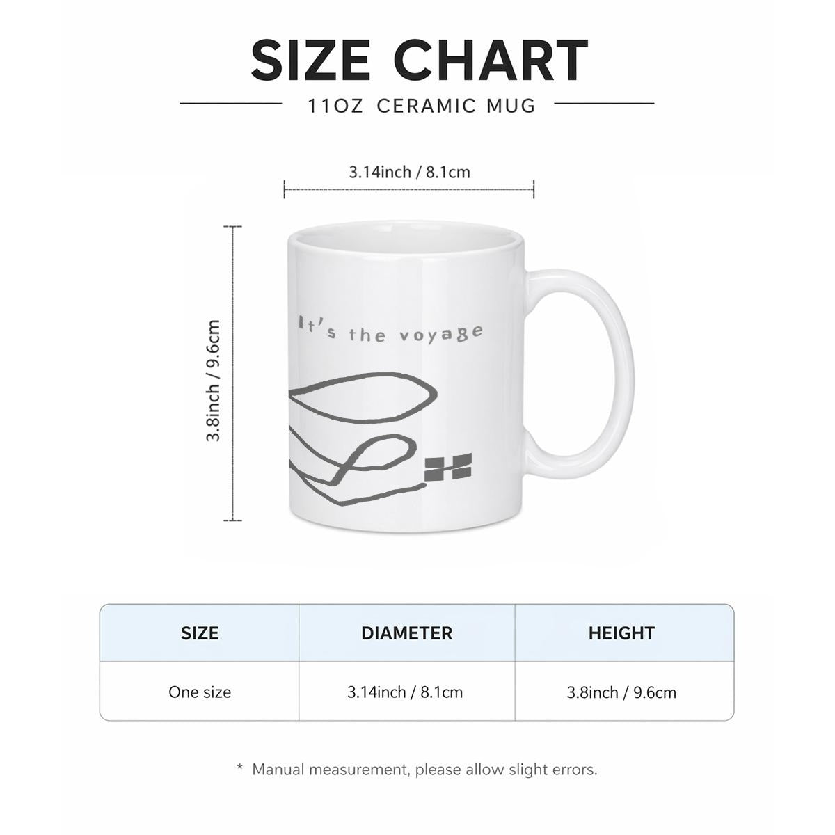 It's not the destination, It's the voyage" Travel Mugs 11oz Printed in Canada | Ceramics