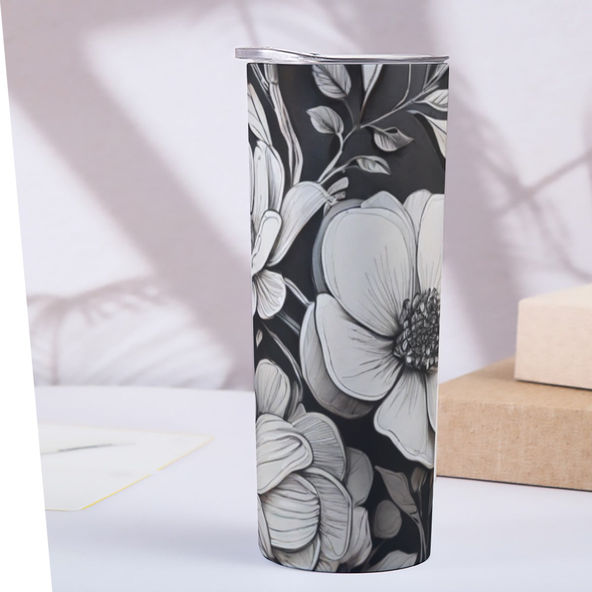 Custom 20OZ Straight Cup With Sliding Lid Printed in USA