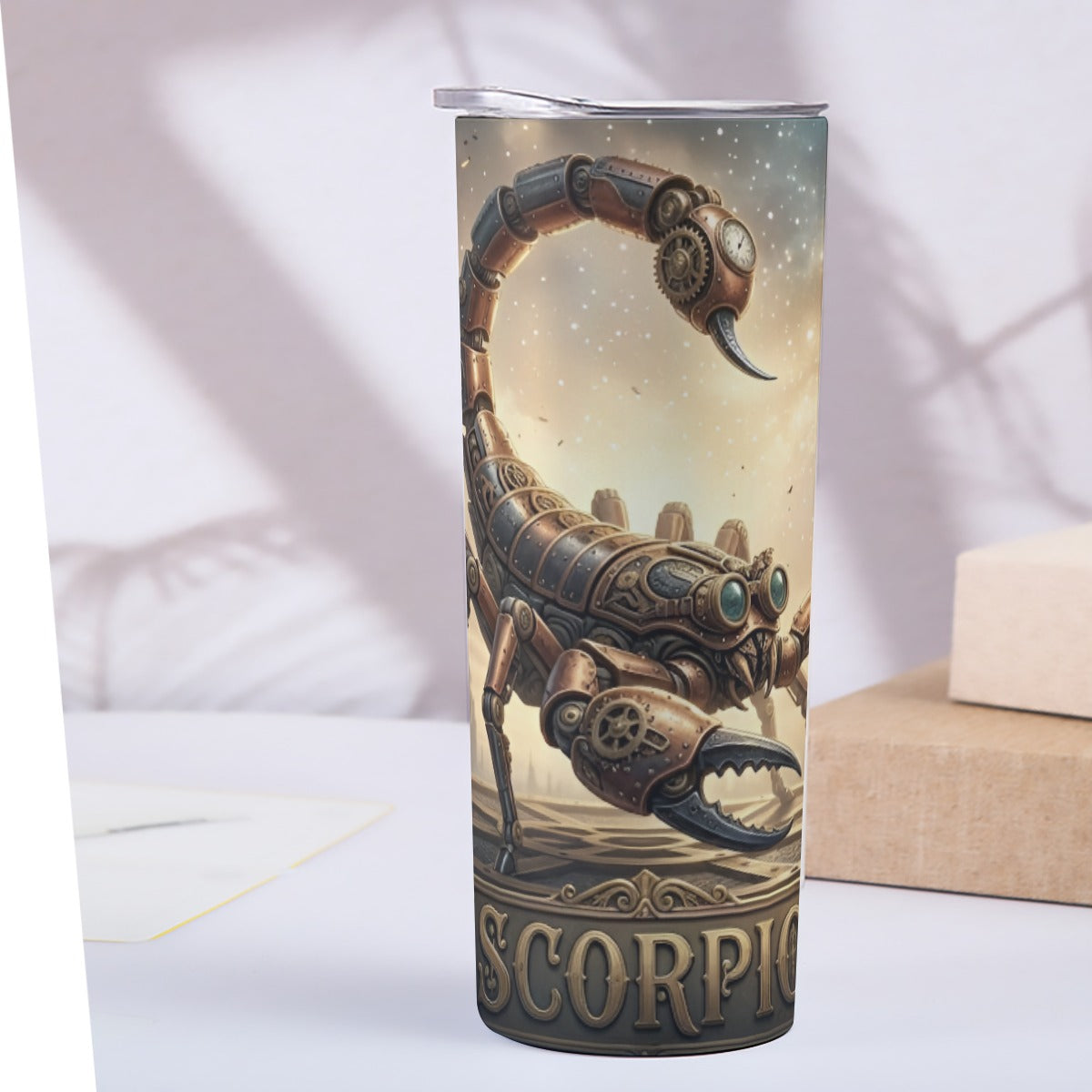 Portable Reusable Tumbler- Steampunk Scorpio