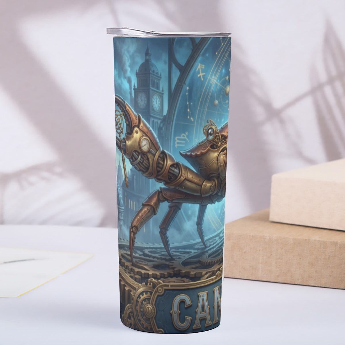 Portable reusable tumbler- Steampunk Cancer