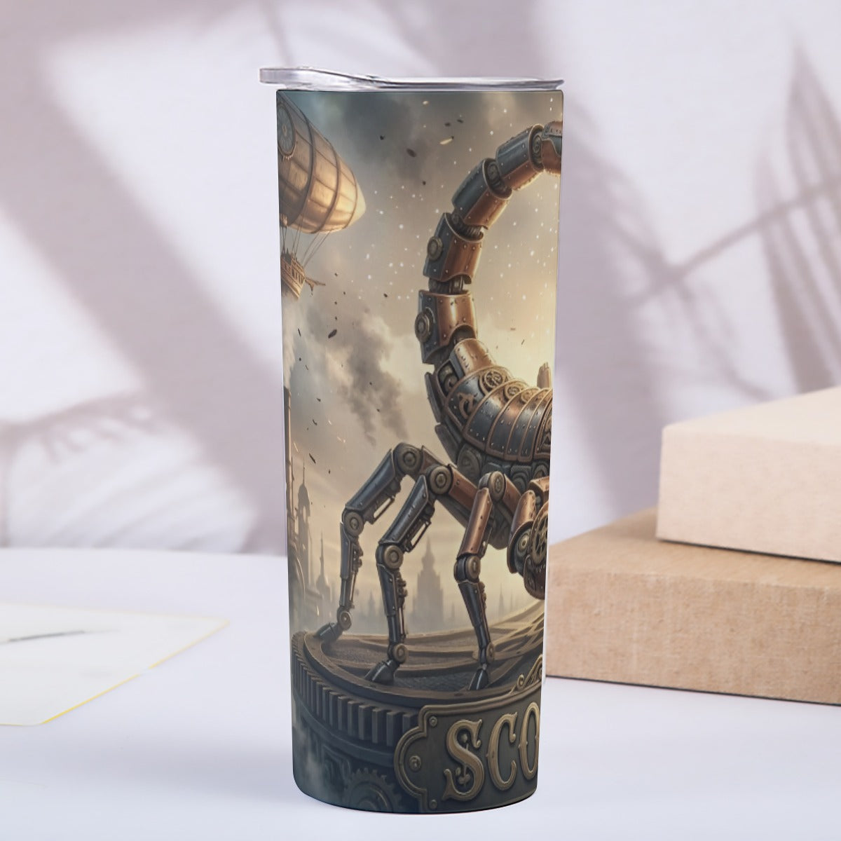 Portable Reusable Tumbler- Steampunk Scorpio