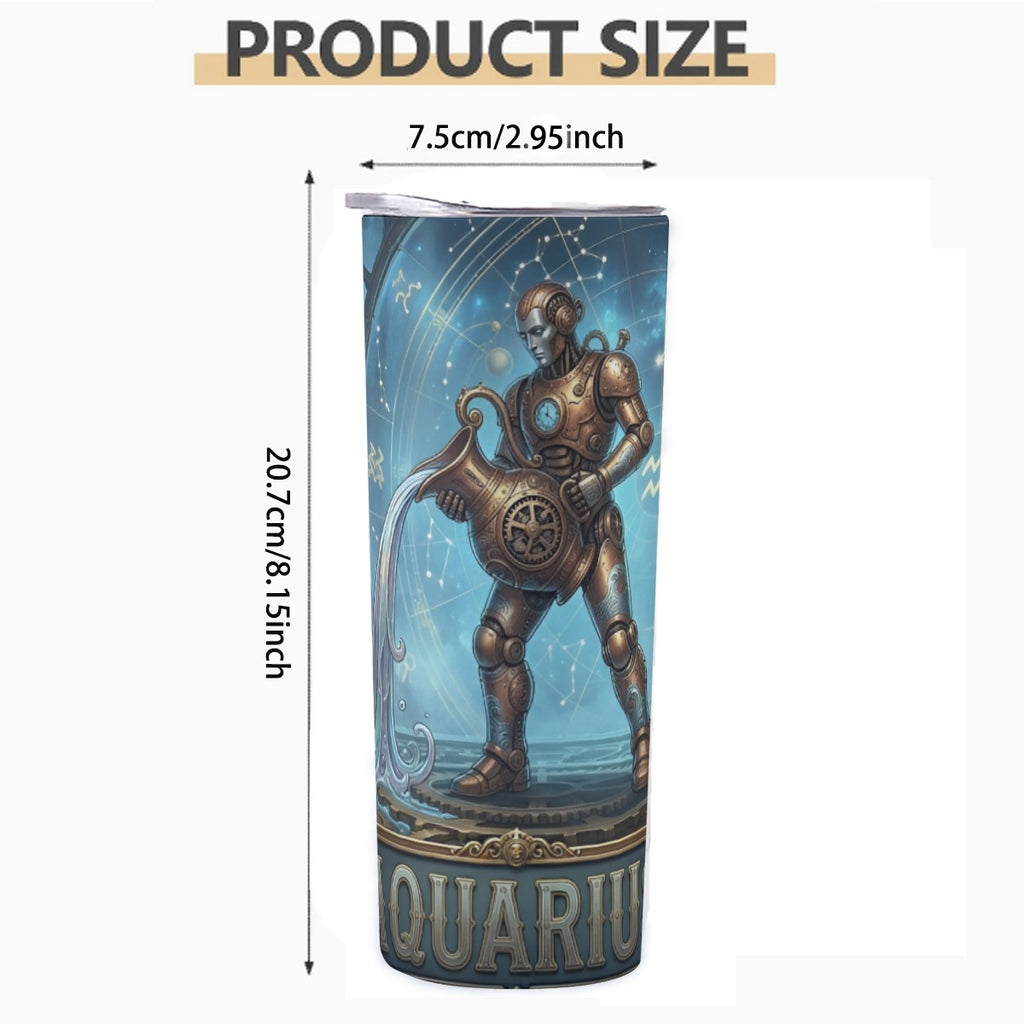 Portable reusable tumbler- Steampunk Aquarius