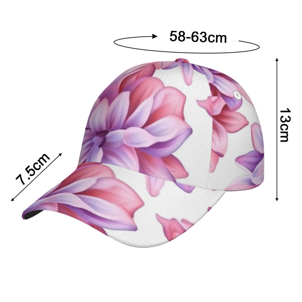 Pink Plumeria All-Over Print Peaked Cap